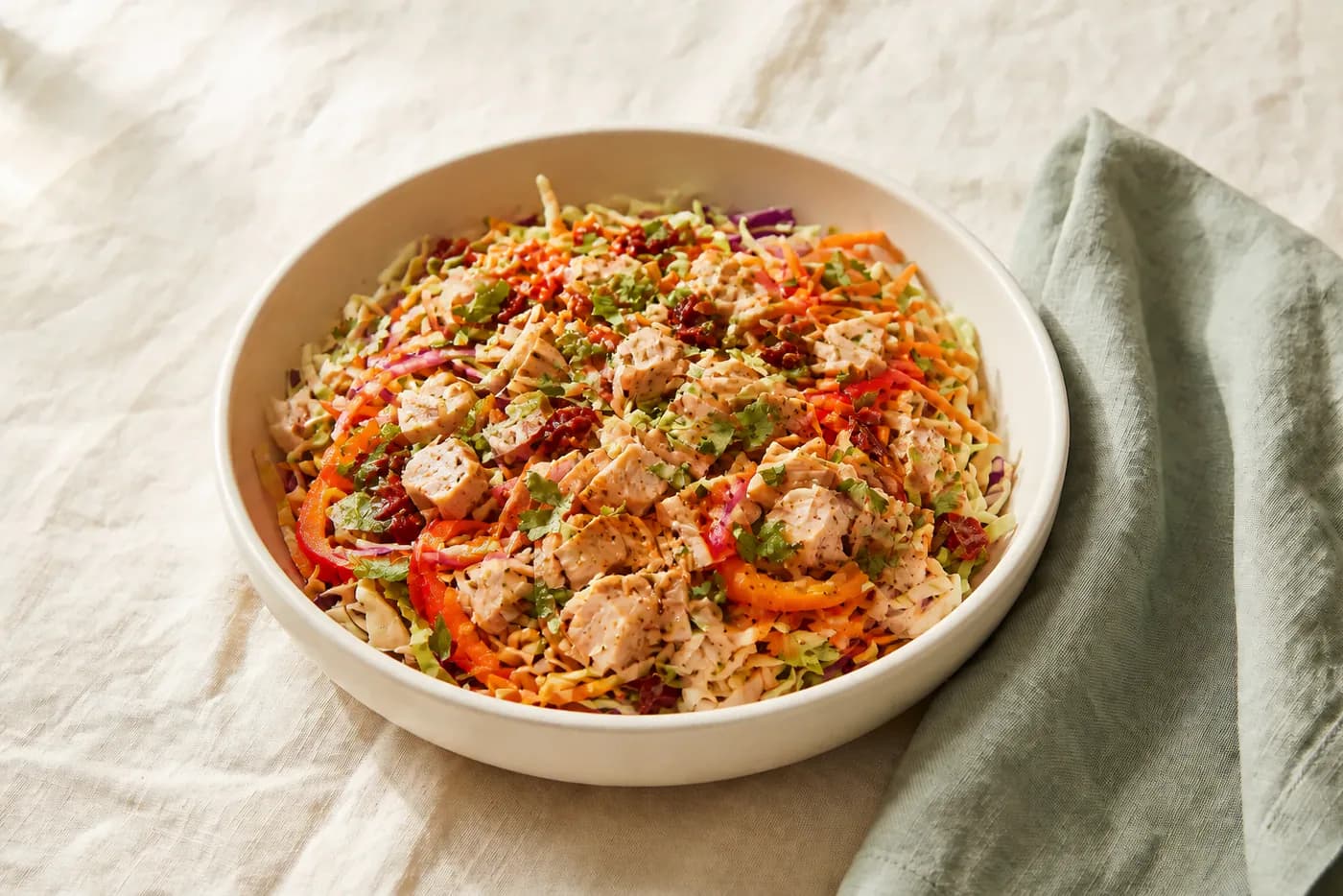 Crunchy Chicken Cabbage Salad Bowl