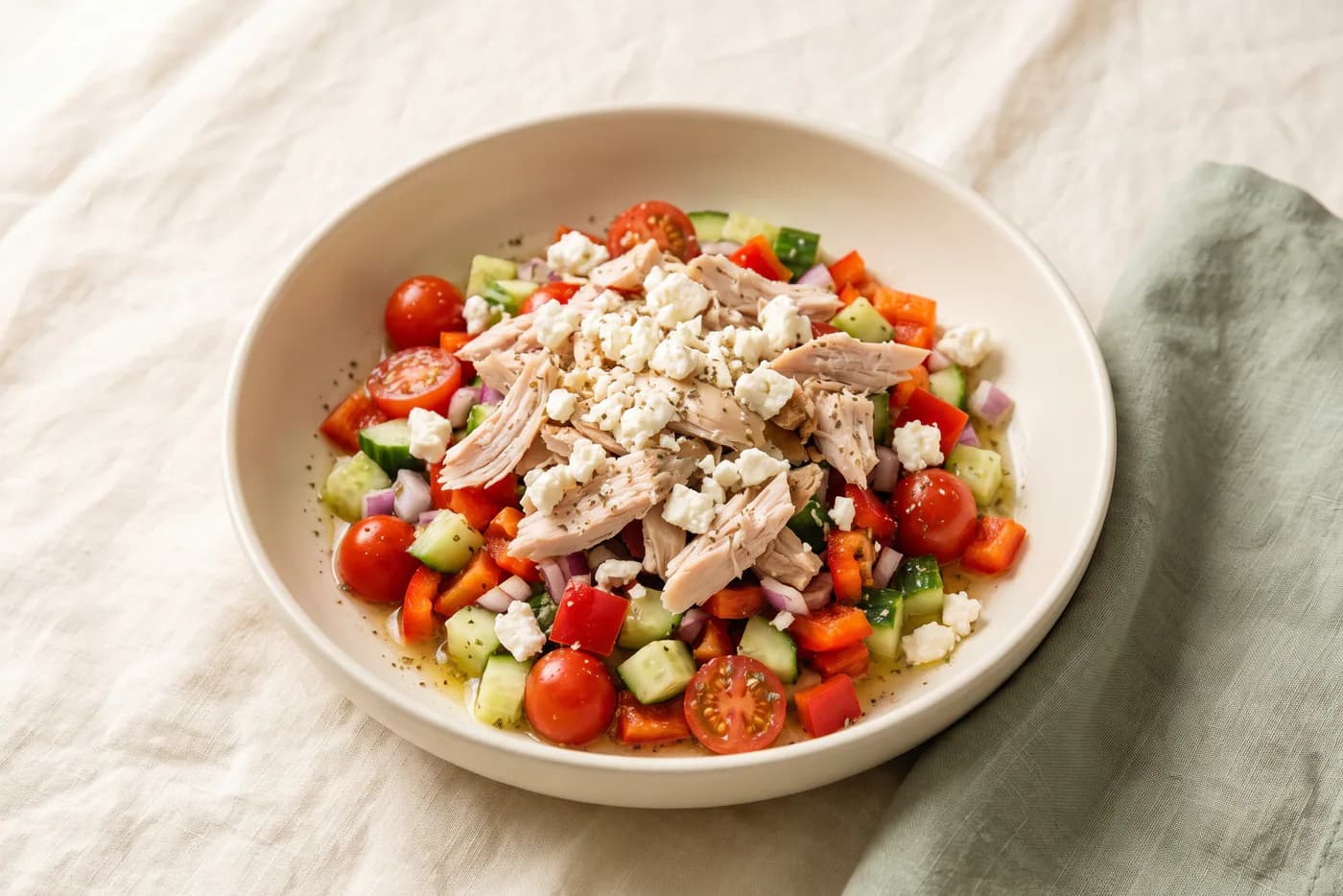 5-Minute Rotisserie Chicken Greek-Style Salad