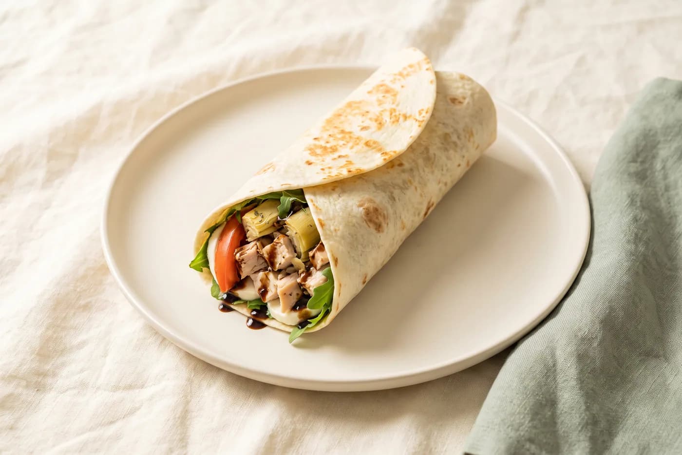 Balsamic Chicken Artichoke Wrap