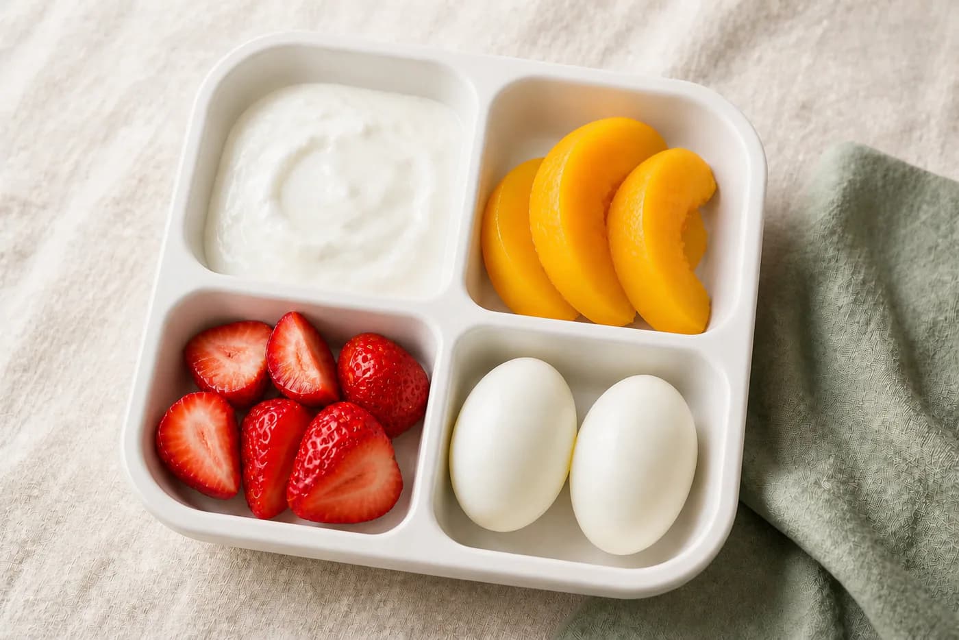 Greek Yogurt, Eggs and Fruit Breakfast Bento