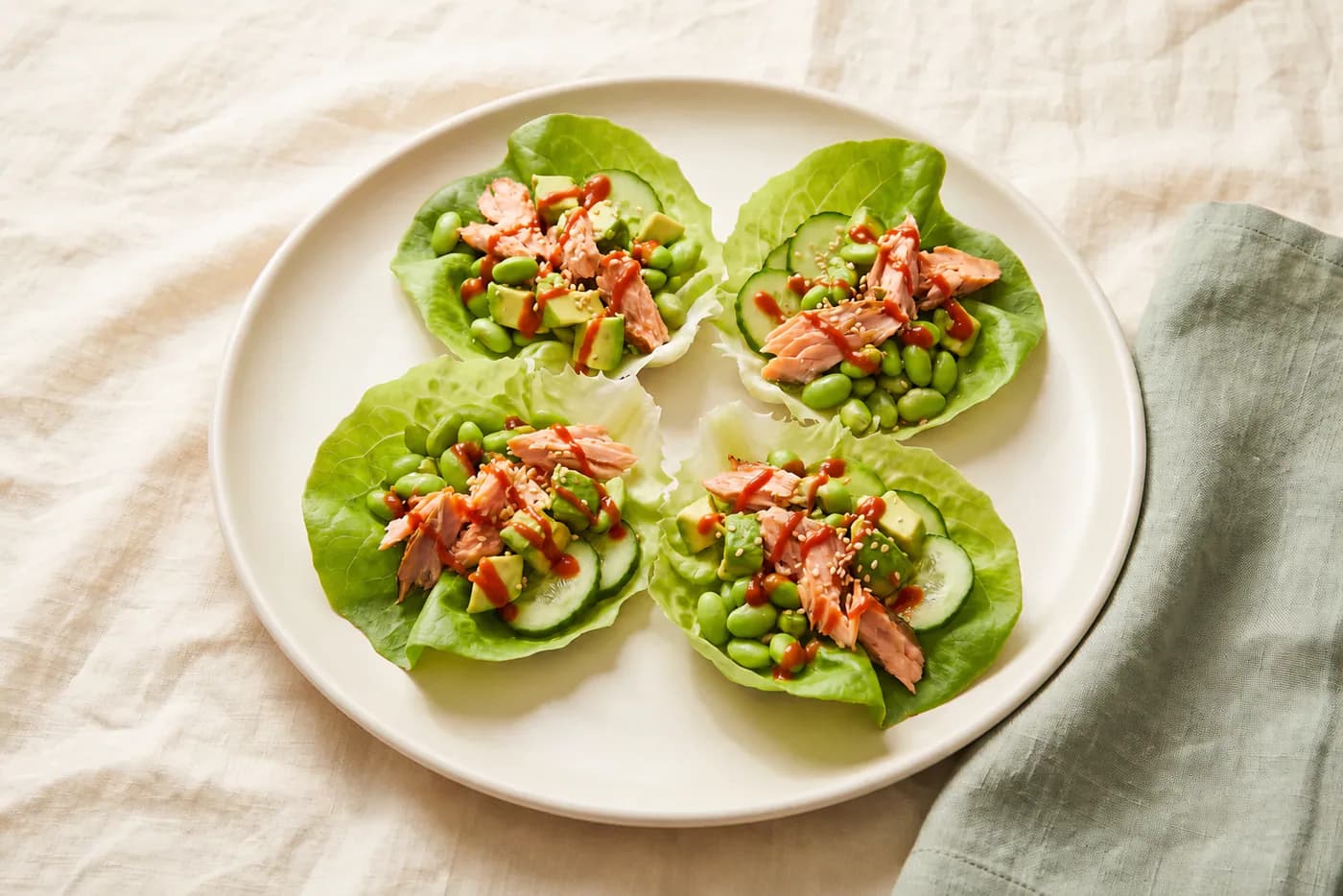 High-Protein Smoked Salmon Avocado Lettuce Cups