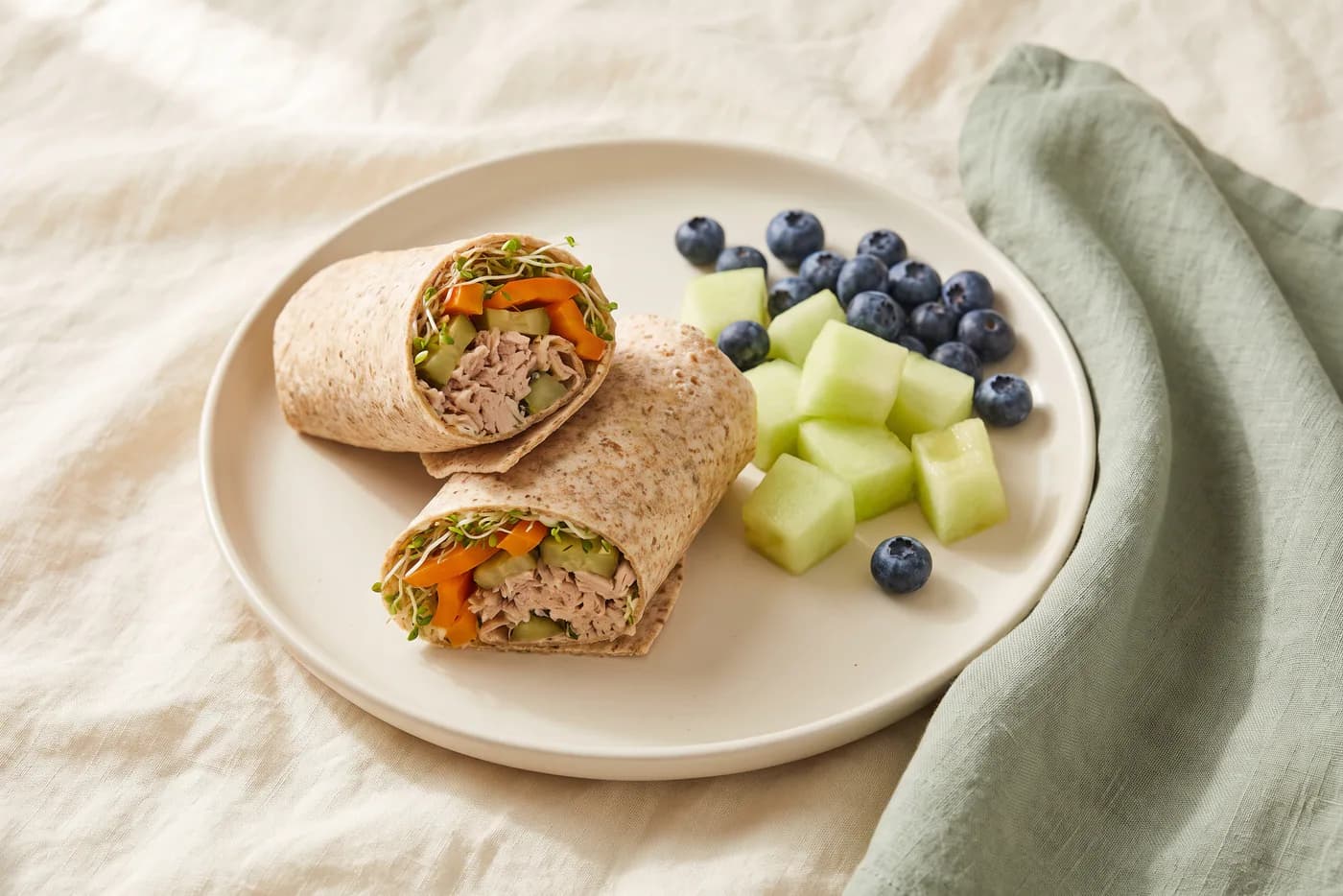 High-Protein Tuna and Pickle Lunch Wrap