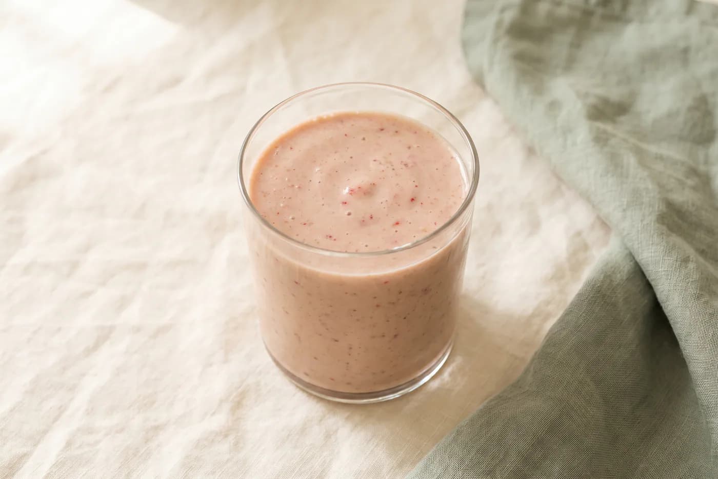Strawberry Banana Almond Butter Protein Smoothie