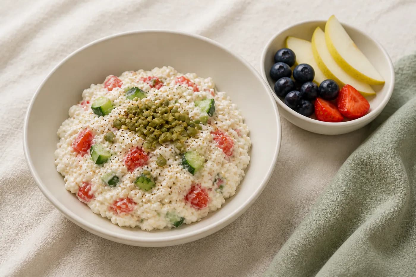 Sweet and Savory Cottage Cheese Snack Plate