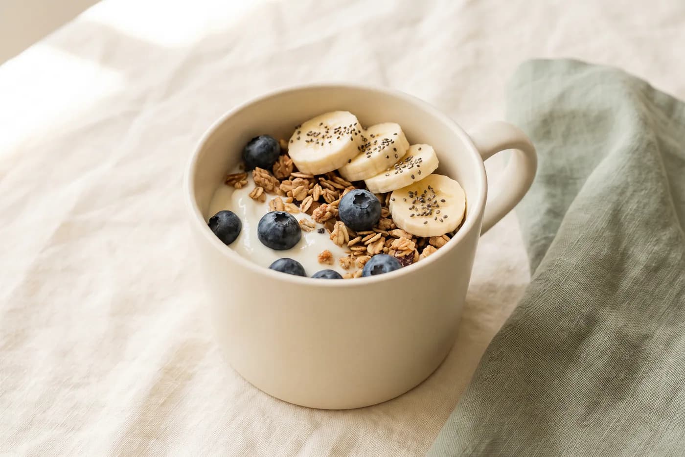 Vanilla Greek Yogurt Parfait with Granola and Berries